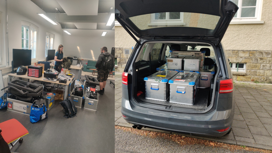 WF Wolves beim zusammenpacken der Boxen
